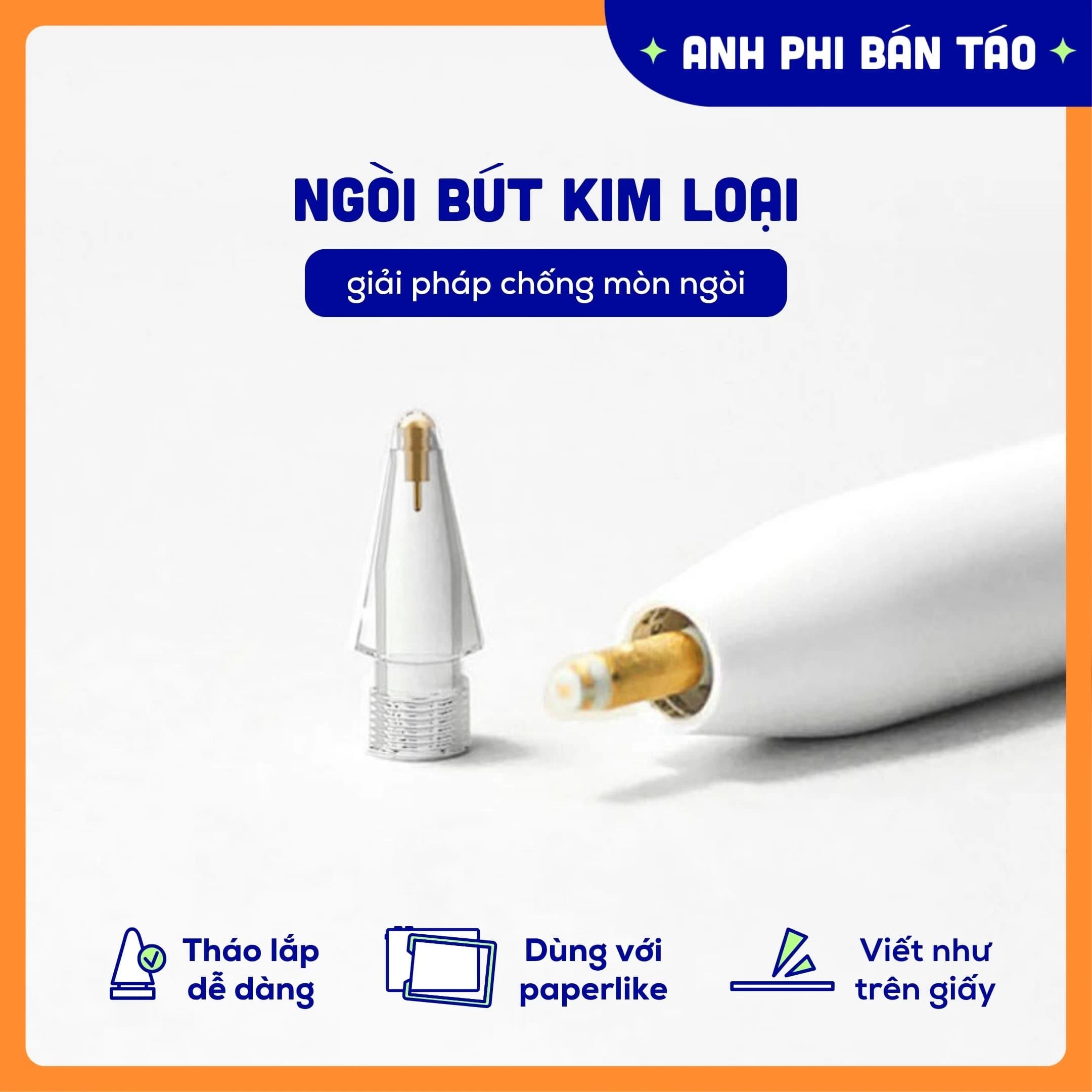 Ngòi Bút Kim Loại Thay Thế Dành Riêng Cho Apple Pencil 1/2 Và Các Bút Cảm Ứng Khác