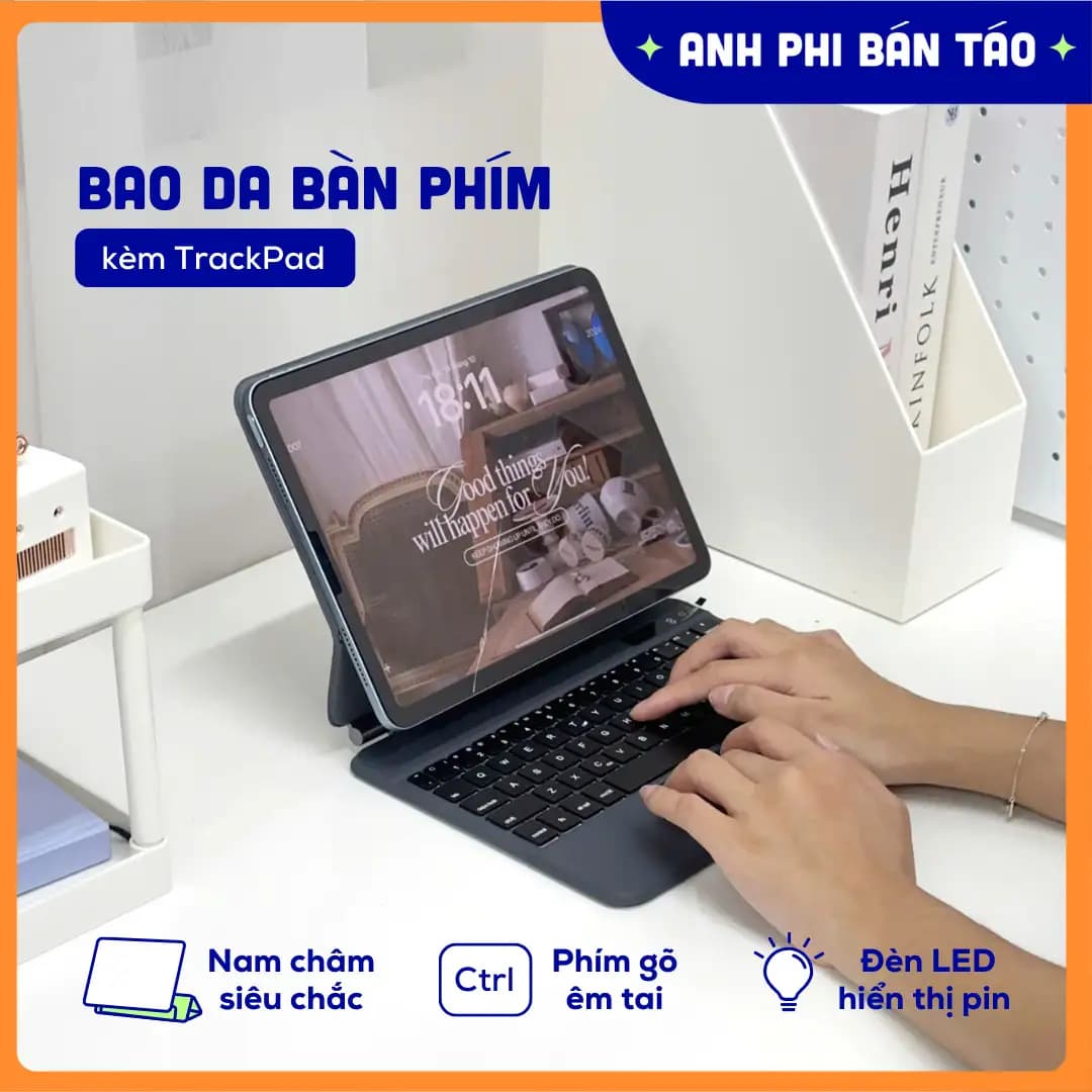 Ốp Bàn Phím iPad Air & iPad Pro Nam Châm Magic KeyBoard Kèm Trackpad